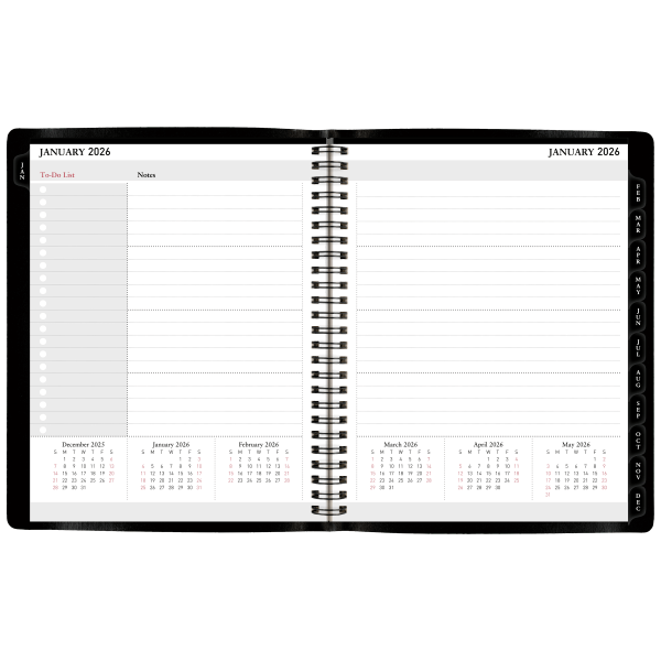 slide 6 of 7, Office Depot Brand Weekly Monthly Planner, 7"" x 9"", Black, January 2026 to December 2026, OD71200026, 1 ct