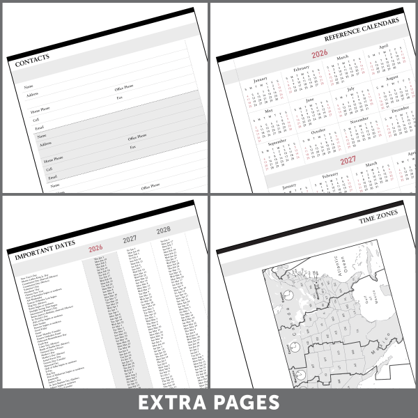 slide 7 of 7, Office Depot Brand Weekly Monthly Planner, 7"" x 9"", Black, January 2026 to December 2026, OD71200026, 1 ct