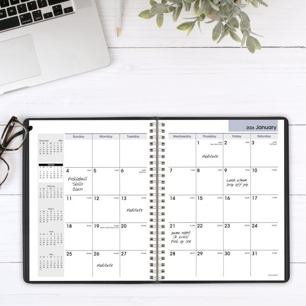 slide 7 of 7, AT-A-GLANCE® DayMinder® 2026 Monthly Planner, Black, Medium, 7"" x 8 3/4"", 1 ct