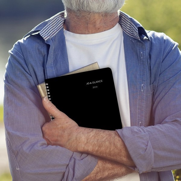 slide 2 of 7, AT-A-GLANCE® DayMinder® 2026 Monthly Planner, Black, Medium, 7"" x 8 3/4"", 1 ct