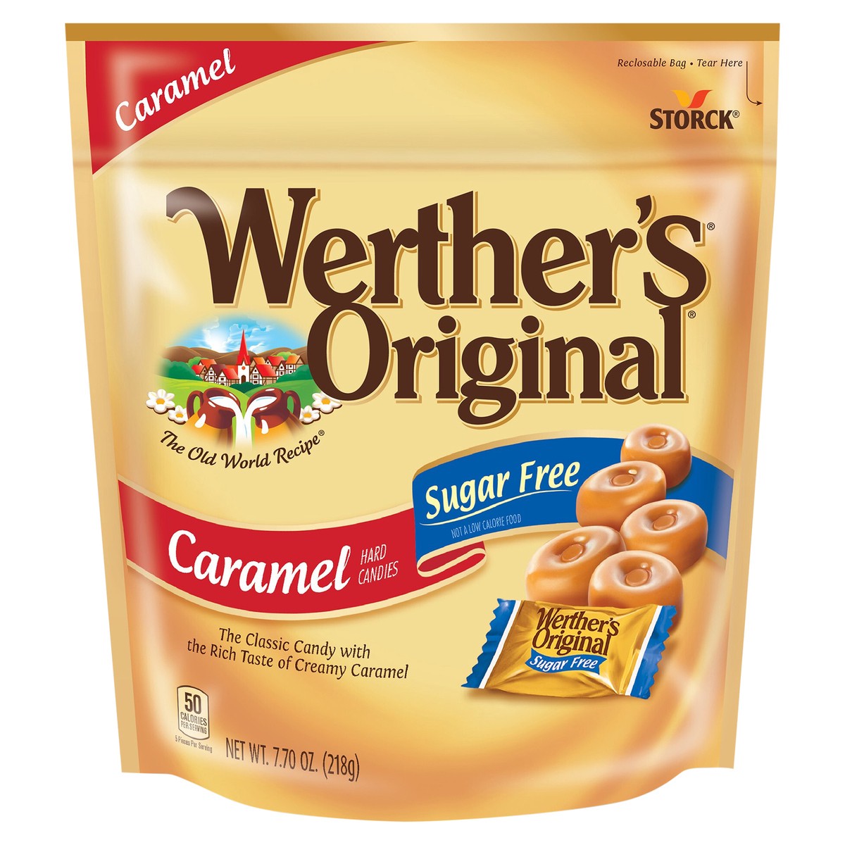 slide 1 of 4, Werther's Original Werthers Original Hard Sugar Free Caramel Candy, 7.7 Oz, 7.7 oz