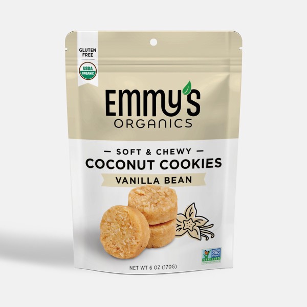 slide 1 of 1, Emmy's Organics Emmy's Organic Vanilla Bean Coconut Cookies, 9 ct