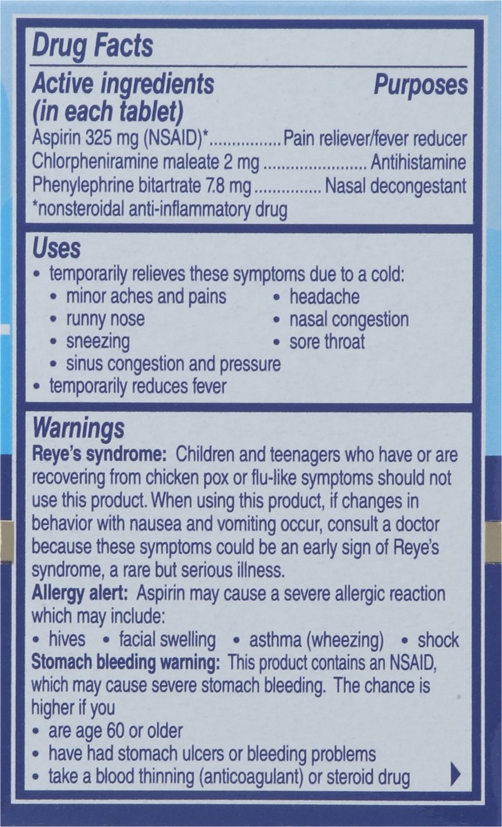 slide 10 of 12, Alka-Seltzer PowerFast Fizz Sparkling Original Flavor Severe Cold 24 Effervescent Tablets, 24 ct