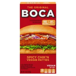 BOCA Spicy Vegan Chik'n Veggie Patties, 4 ct Box