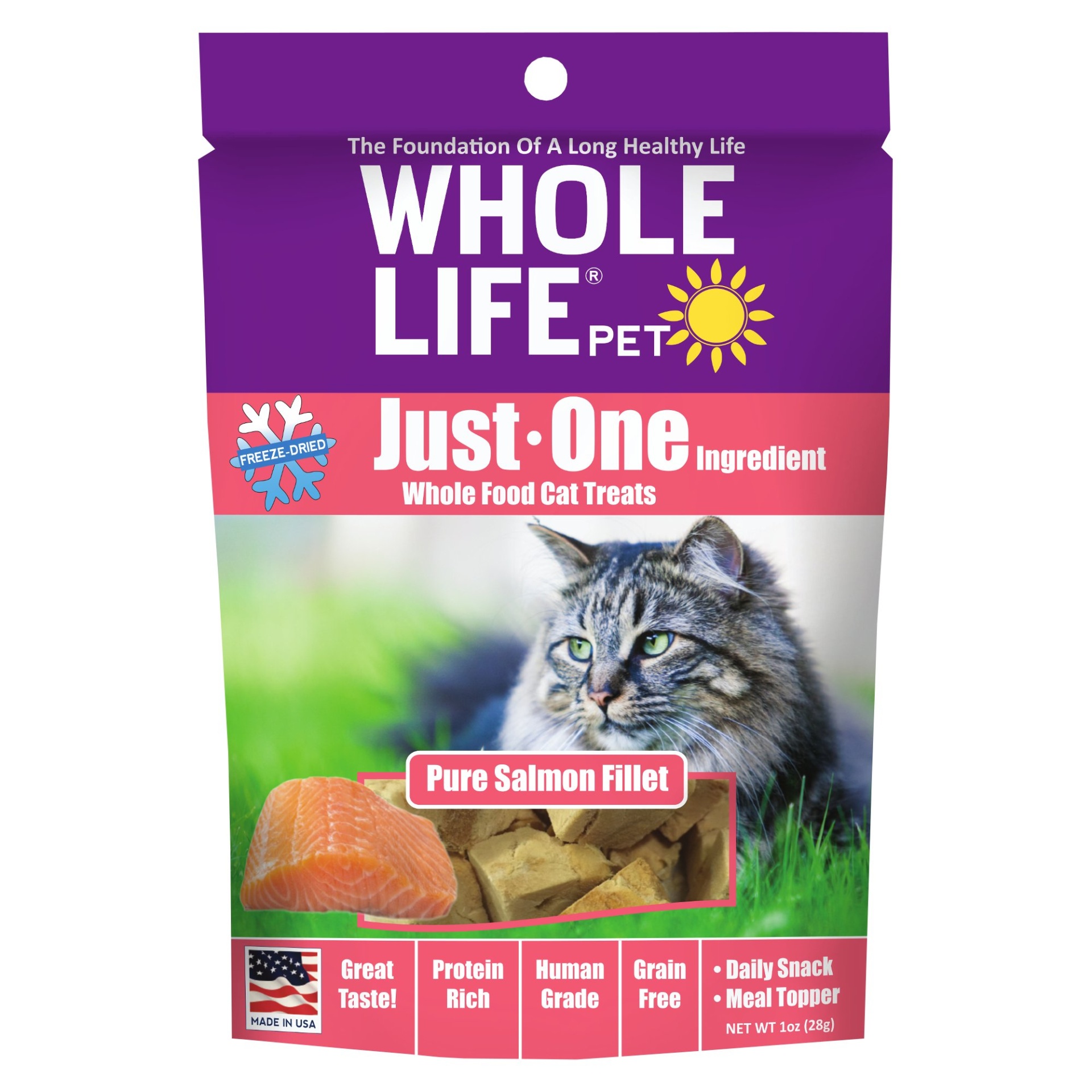 slide 1 of 1, Whole Life Pet Salmon Cat Treats, 1 oz