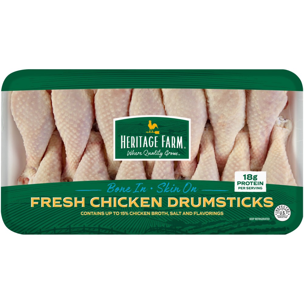 slide 1 of 2, Heritage Farms Chicken Drumsticks (12 per Pack), per lb