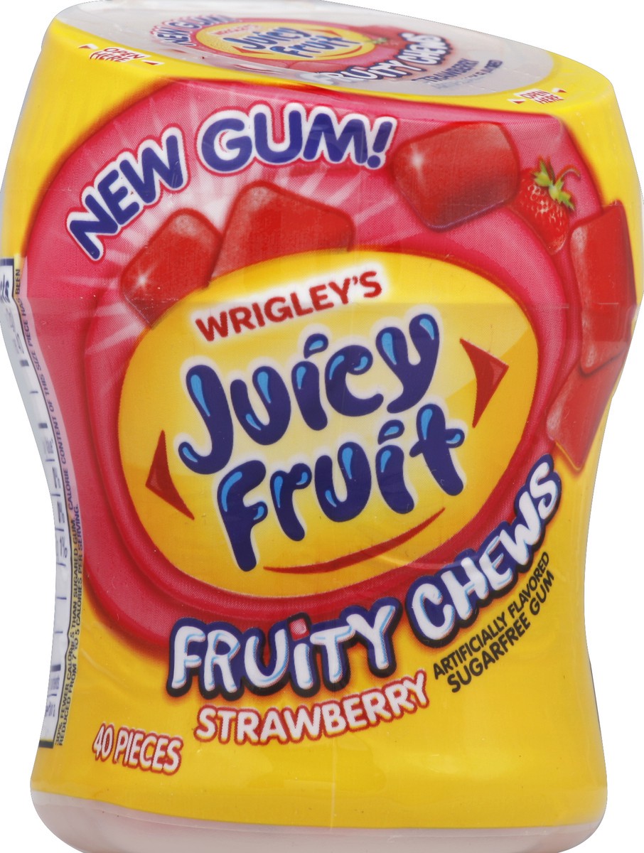 slide 2 of 3, Juicy Fruit Fruity Chews Strawberry Sugarfree Gum, 40 piece bottle, 40 pc