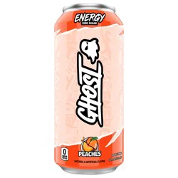 Ghost Zero Sugar Energy Drink, Peaches, 16 fl oz can