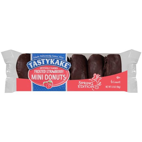 slide 1 of 1, Tastykake Spring Edition Frosted Strawberry Mini Donuts, 6 ct; 3.3 oz