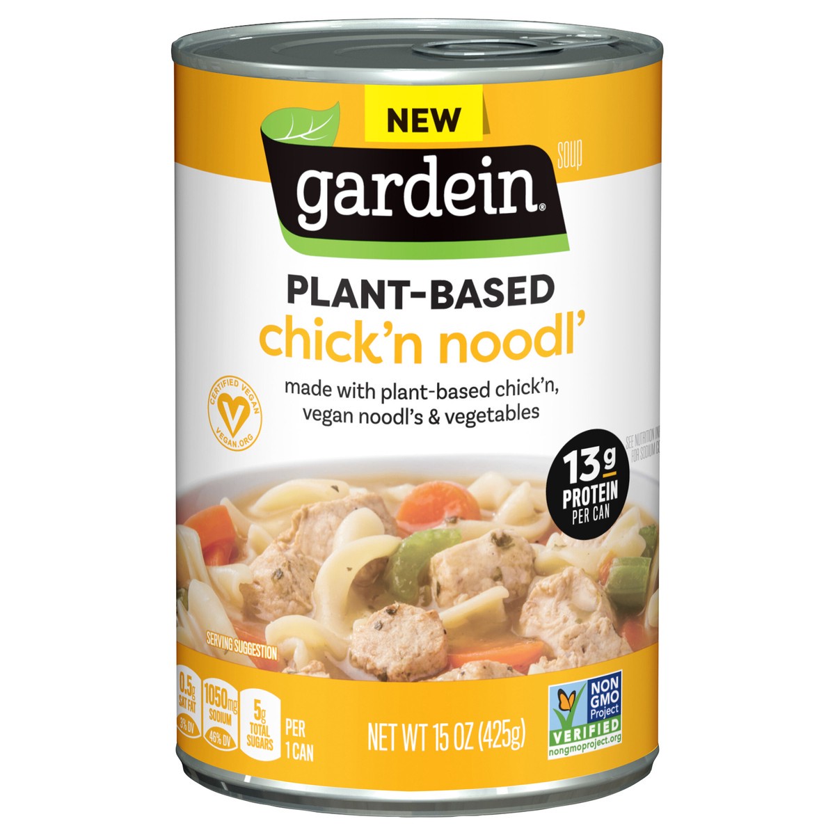 slide 1 of 2, Gardein Plant-Based Chick'n Noodl' Soup, Vegan, 15 oz., 15 oz