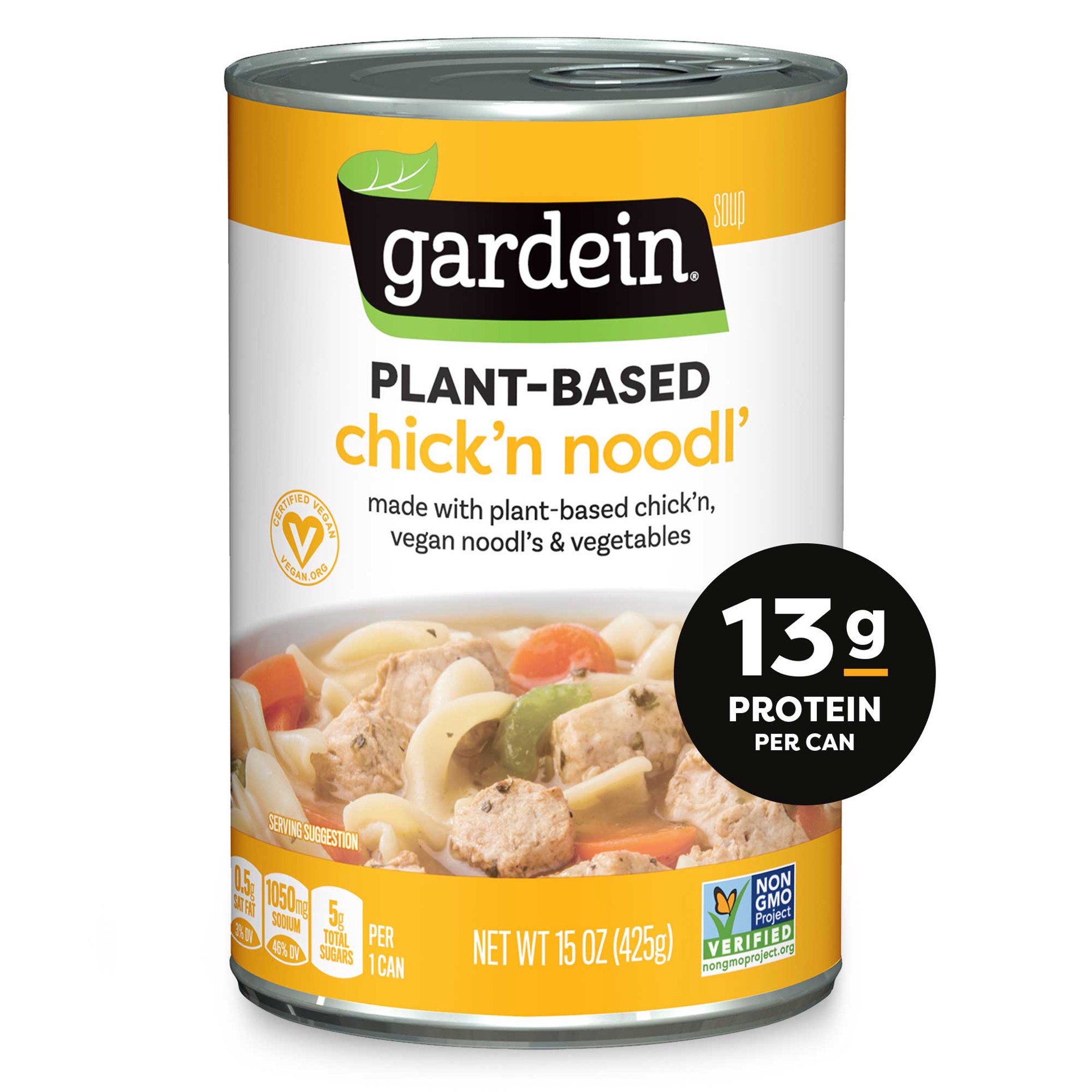 slide 1 of 2, Gardein Plant-Based Chick'n Noodl' Soup, Vegan, 15 oz., 15 oz