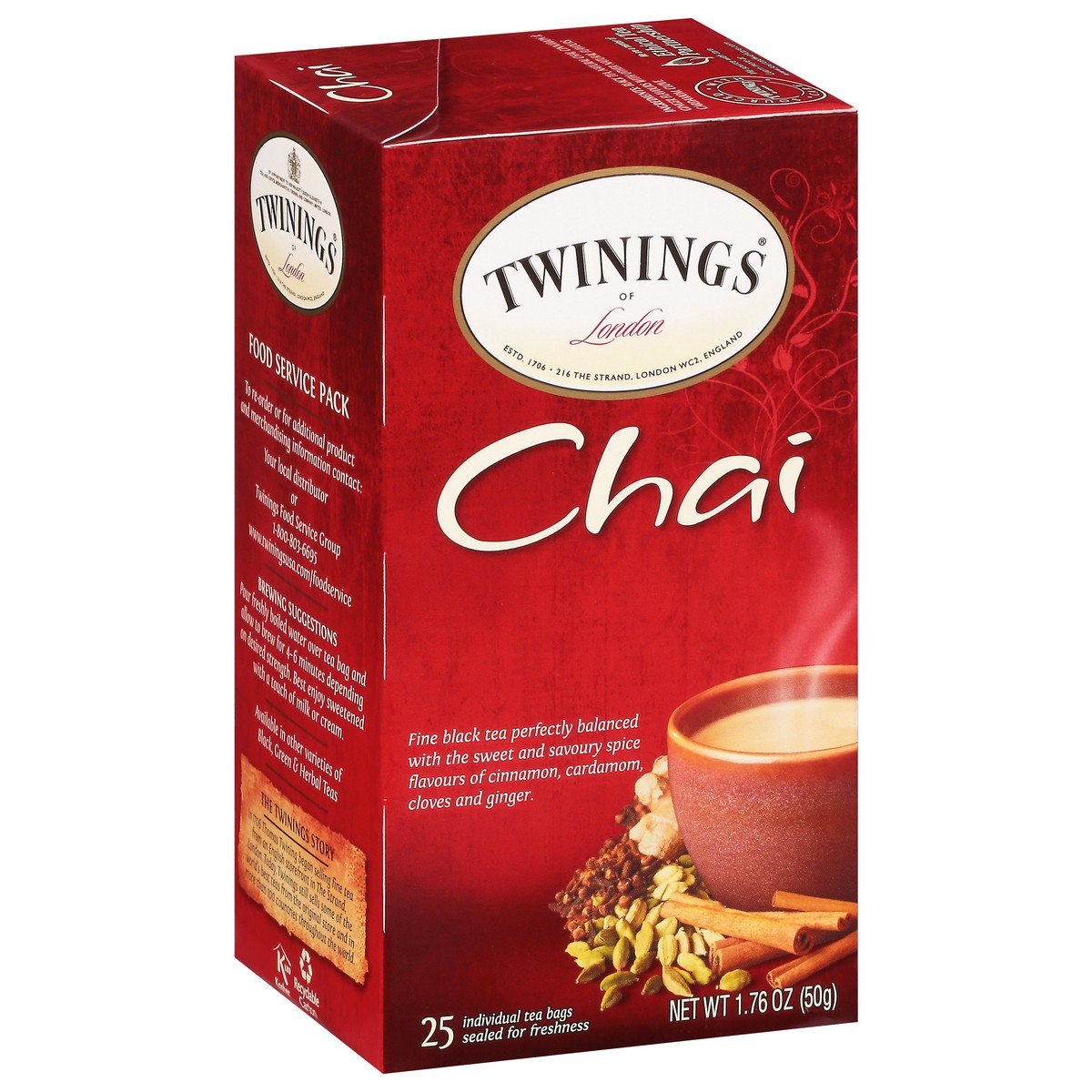 slide 2 of 9, Twinings Chai Tea Bags - 25 ct; 1.76 oz, 25 ct