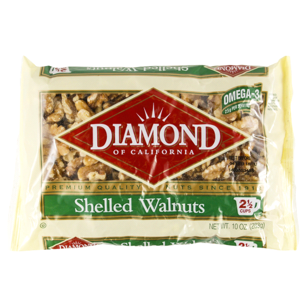 slide 1 of 9, Diamond of California Shelled Walnuts, 10 oz