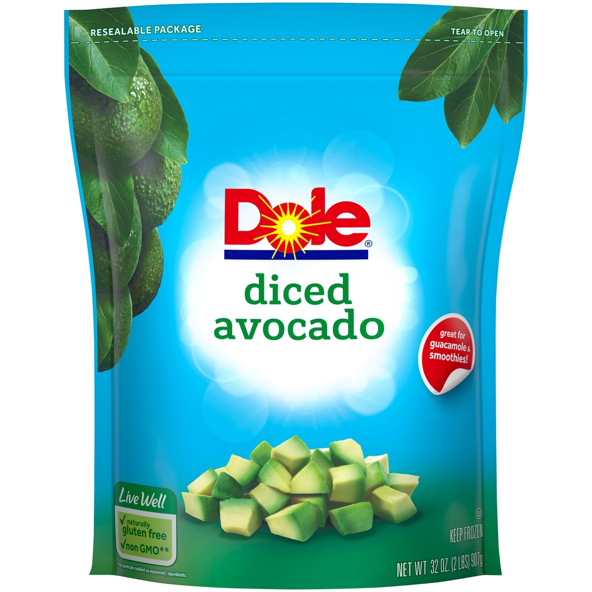 slide 1 of 9, Dole Diced Avocado 32 oz. Pouch, 32 oz