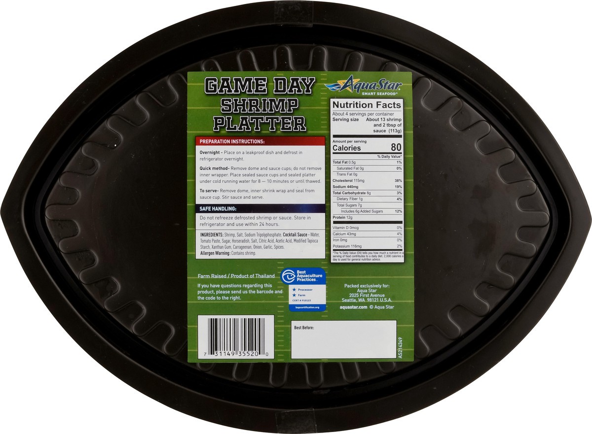 slide 5 of 9, Aqua Star Game Day Cooked & Peeled Shrimp Platter 1.25 lb, 1.25 lb