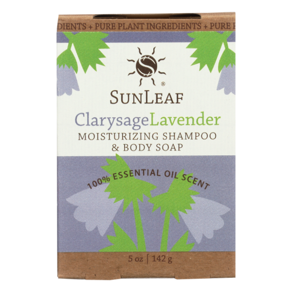 slide 1 of 1, SunLeaf Naturals Sunleaf Clarysage & Lavender Moisturizing Shampoo & Body Bar Soap, 1 ct