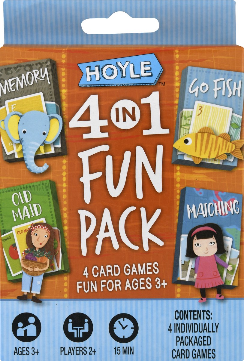 slide 1 of 1, Hoyle 4 in 1 Fun Pack Card Games 4 ea, 1 ct
