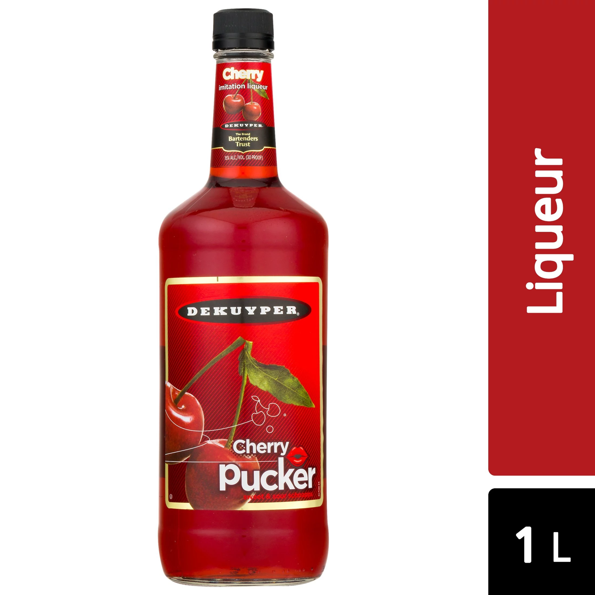 slide 1 of 1, Dekuyper Schnapps Cheri Beri, 1 liter