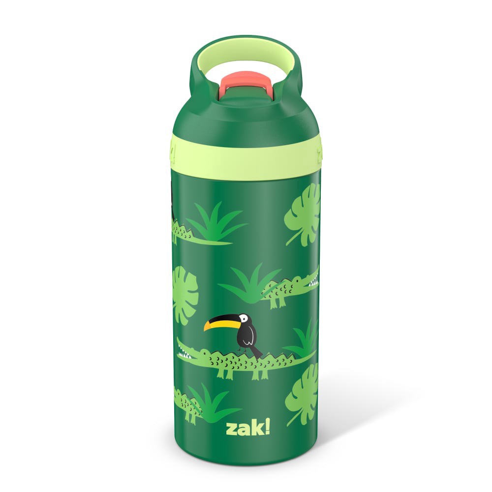 slide 2 of 5, Zak! Designs Jungle Joy Double Walled Stainless Steel Water Bottle, 1 ct