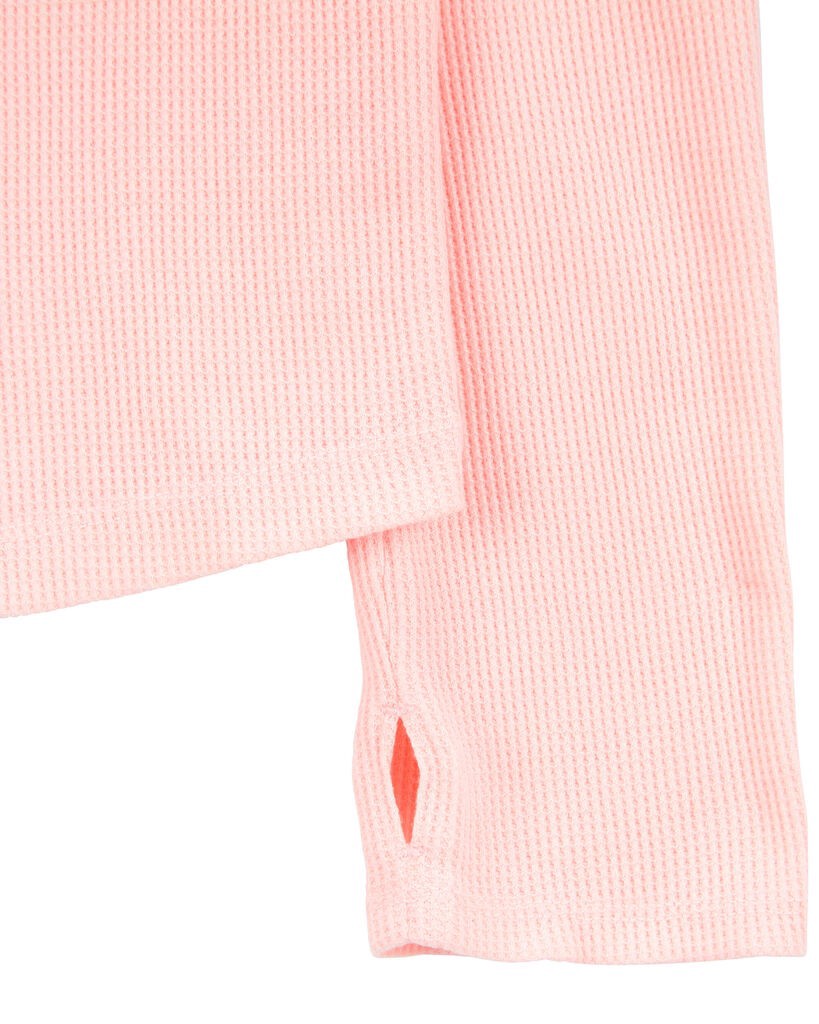 slide 2 of 3, Carter's Kid Waffle Knit Long-Sleeve Thermal Tee - Pink Pink 7, 1 ct