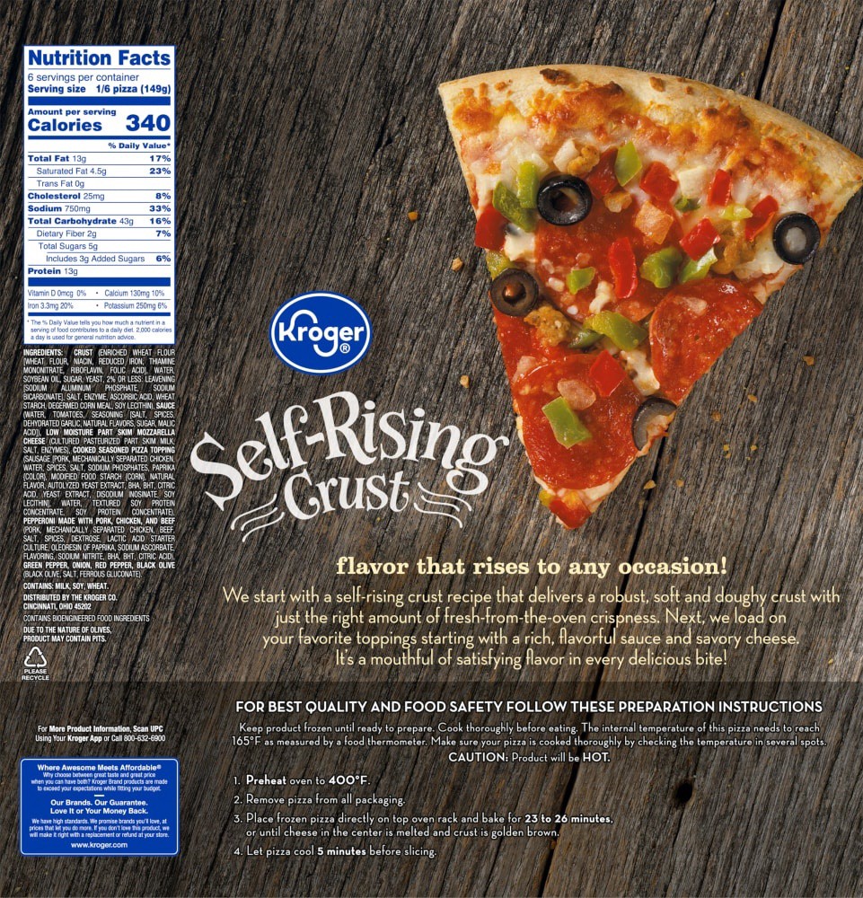 slide 2 of 4, Kroger Self-Rising Crust Pizzeria Style Supreme Pizza, 31.5 oz