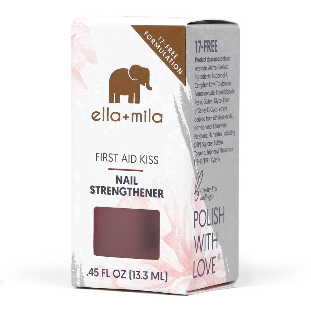 slide 2 of 22, ella+mila Nail Care Nail Strengthener (First Aid Kiss) - 0.45 fl oz, 0.45 fl oz