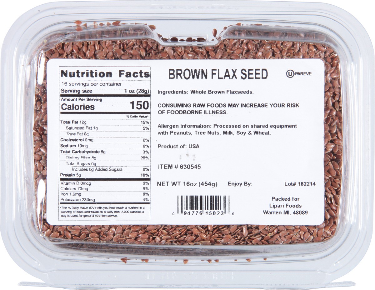 slide 8 of 9, Lipari Foods Brown Flax Seed 16 oz, 16 oz