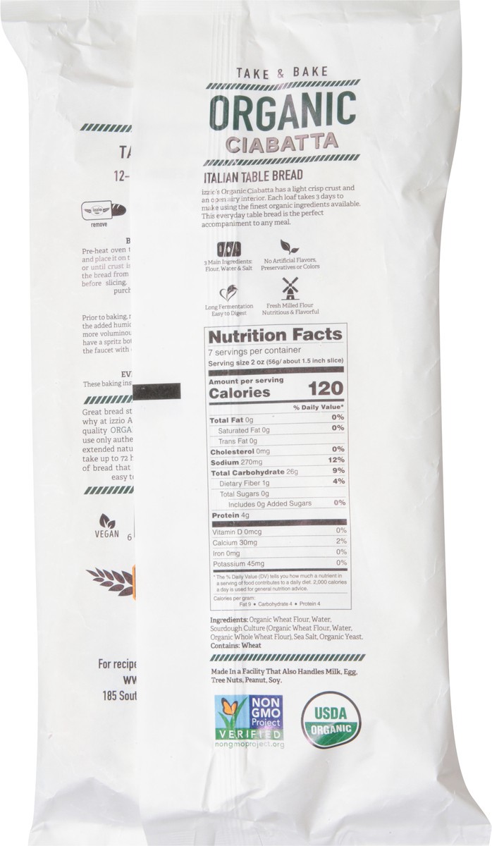 slide 4 of 9, Izzio Artisan Bakery Organic Ciabatta 14 oz, 14 oz