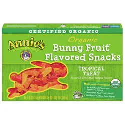 Annie's Organic Tropical Treat Bunny Fruit Snacks, Gluten Free, 5 ct, 4 oz