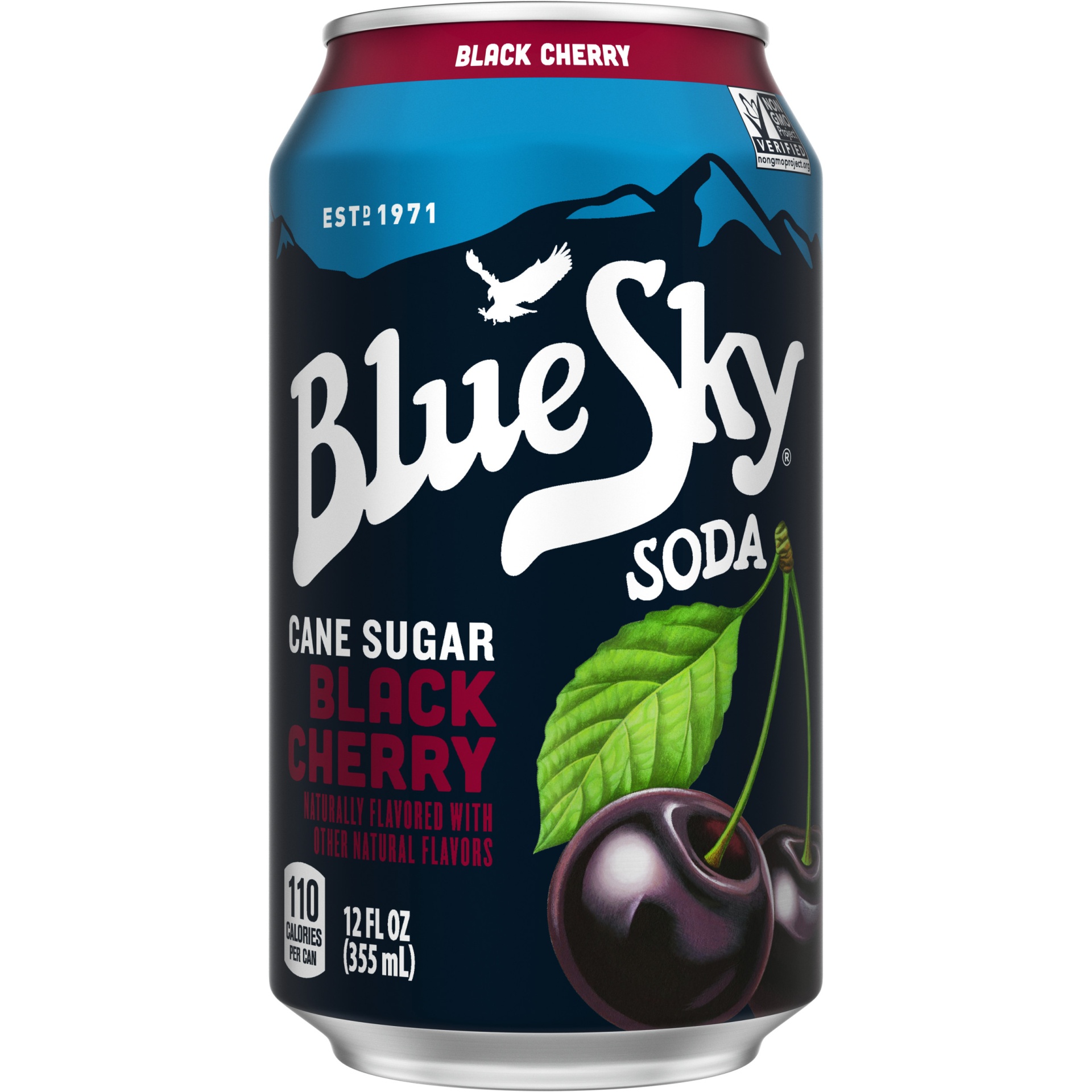 slide 2 of 8, Blue Sky Cane Sugar Black Cherry Soda, 6 ct; 12 fl oz