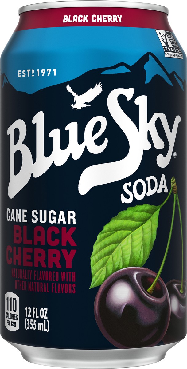 slide 5 of 10, Blue Sky Cane Sugar Black Cherry Soda - 12 oz, 12 oz