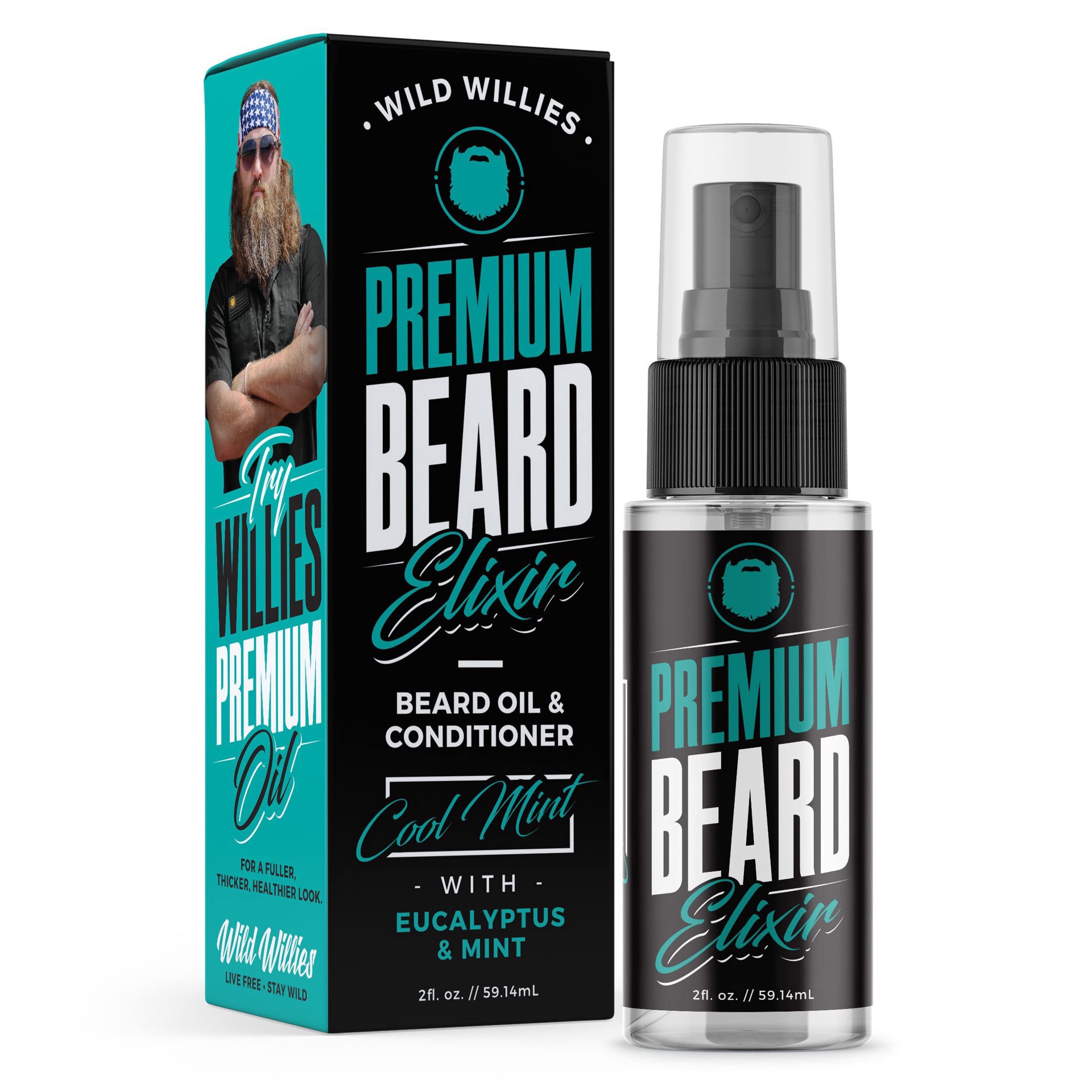 slide 1 of 1, Wild Willies Premium Beard Grooming Beard Elixir Cool Mint, 1 ct