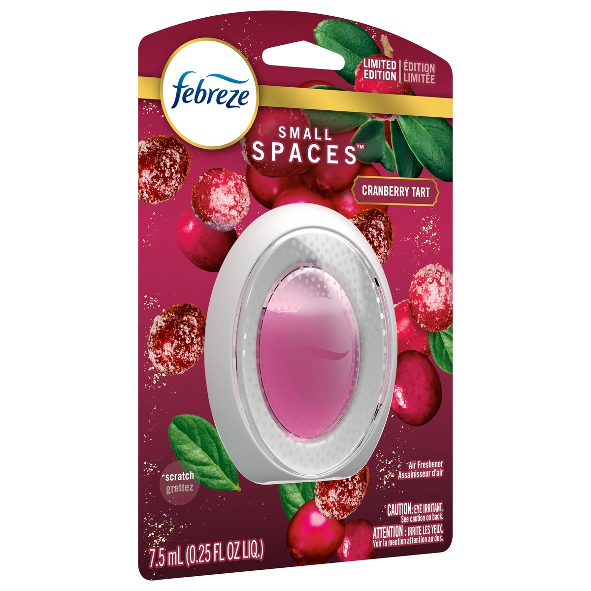 slide 2 of 7, Febreze Small Spaces Holiday Air Freshener Cranberry Tart Scent, 0.25 fl oz