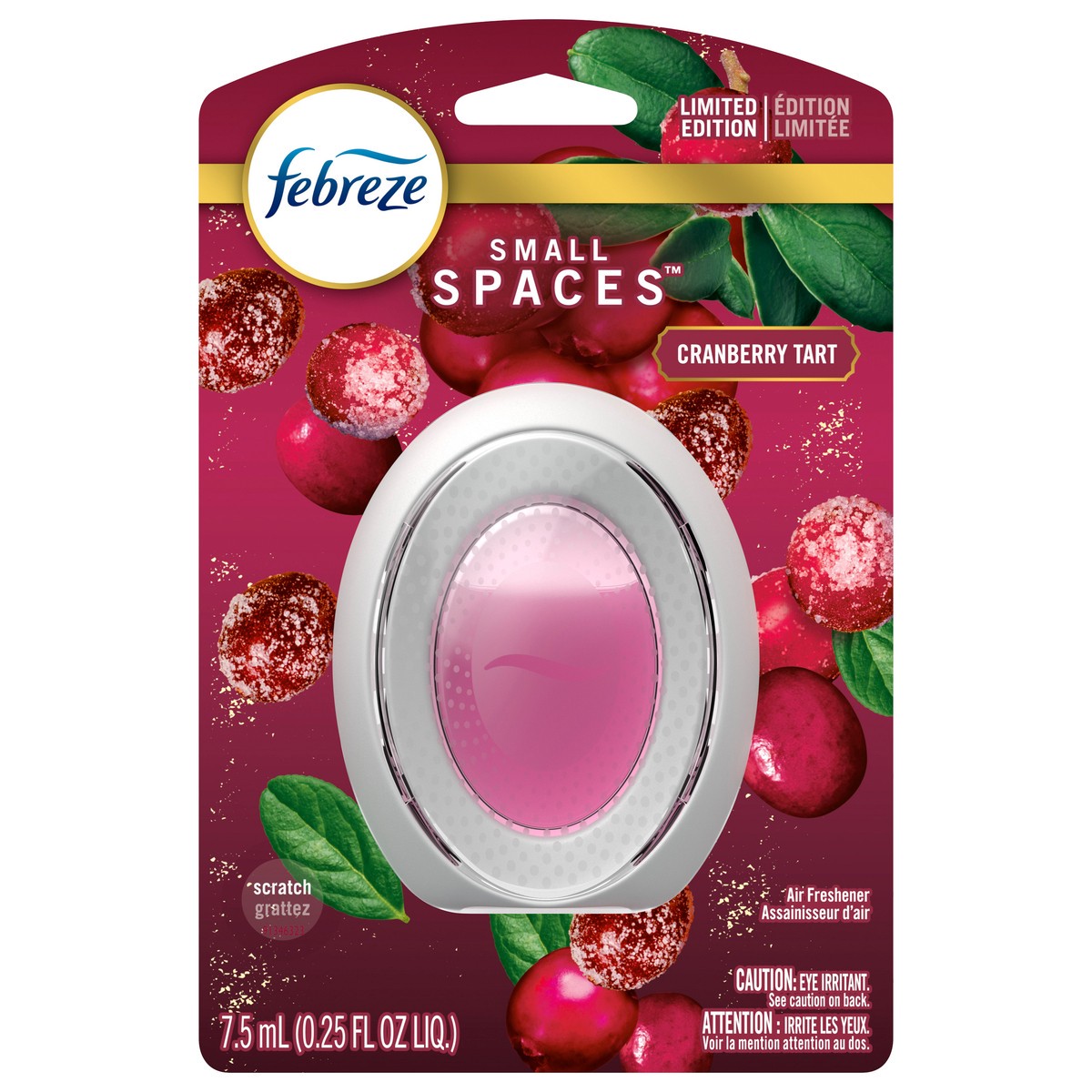 slide 3 of 7, Febreze Small Spaces Holiday Air Freshener Cranberry Tart Scent, 0.25 fl oz
