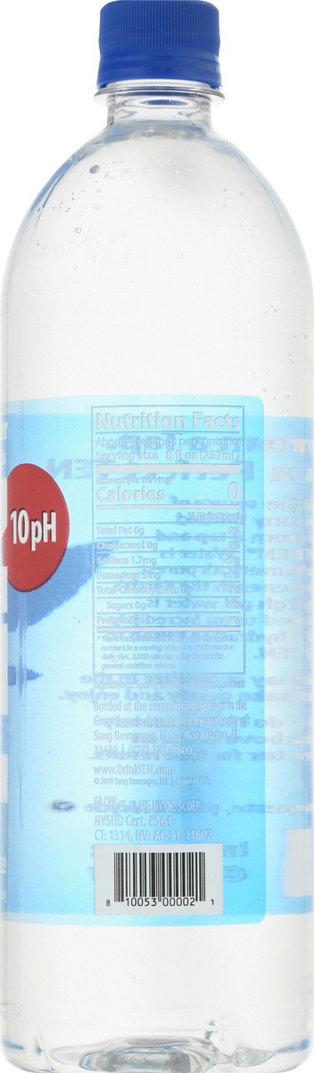 slide 10 of 13, Ten Alkaline 10 pH with Electrolytes Spring Water - 33.8 oz, 33.8 oz