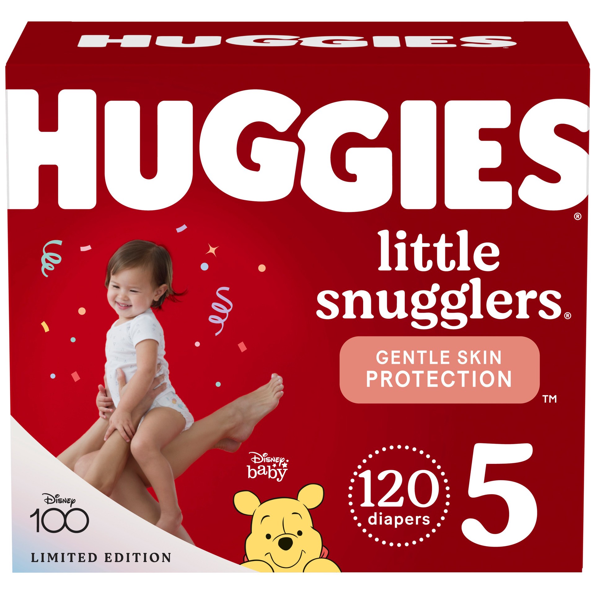 slide 1 of 3, Huggies Little Snugglers Baby Diapers, Size 5 (27+ lbs), 120 Ct, 120 ct