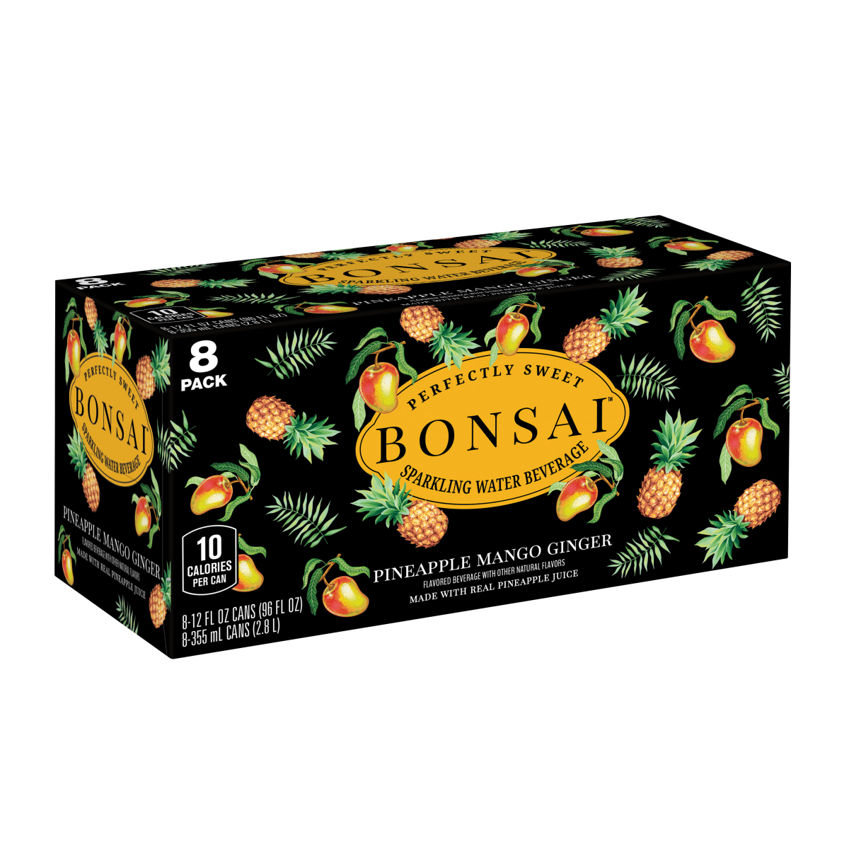 slide 16 of 25, BONSAI™ sparkling beverage Bonsai Mango Pineapple Ginger Sweetened Sparkling Water, 12 fl oz cans, 8 pack, 8 ct