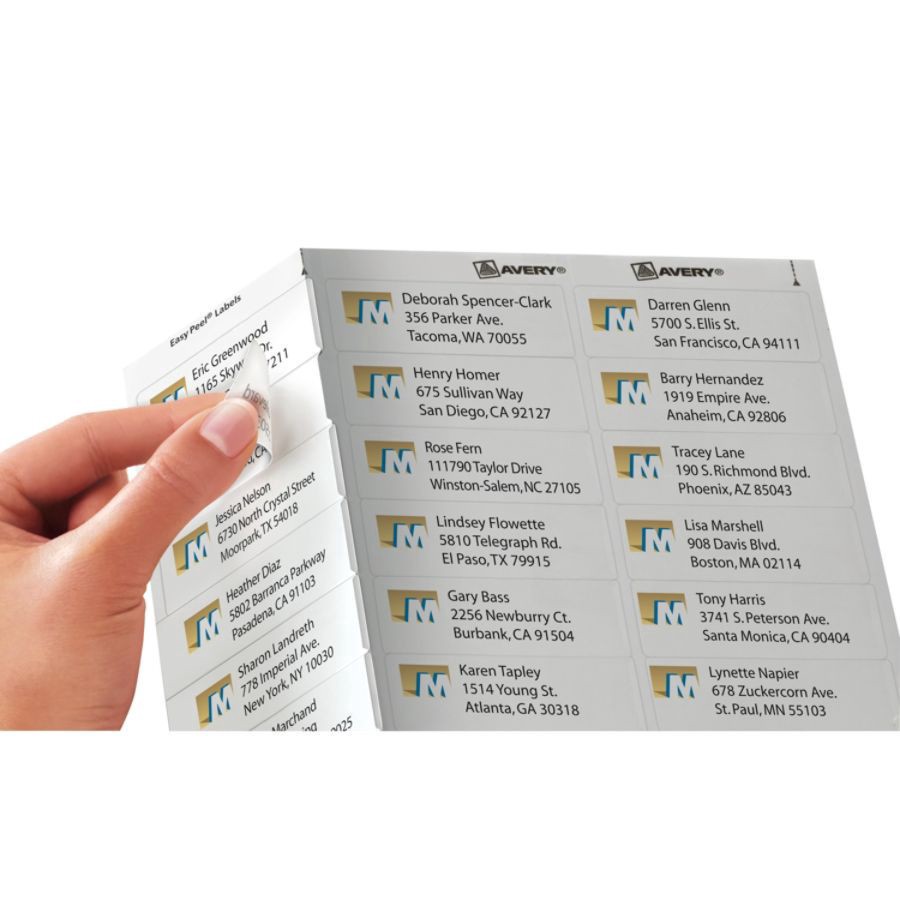 slide 2 of 9, Avery 08660, Clear Easy Peel Mailing Labels, 1 x 2 5/8, 750 ct