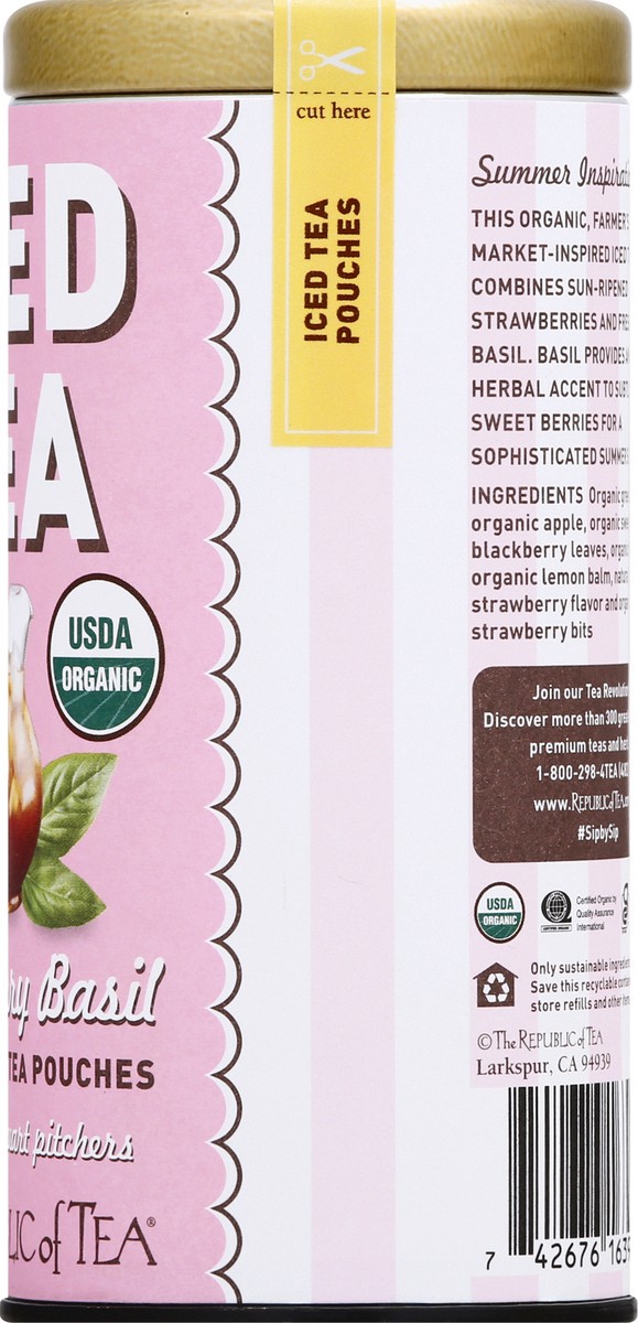 slide 8 of 12, The Republic of Tea Strawberry Basil Iced Tea Pouches - 8 ct, 8 ct