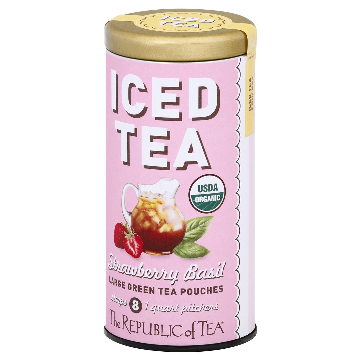 slide 11 of 12, The Republic of Tea Strawberry Basil Iced Tea Pouches - 8 ct, 8 ct