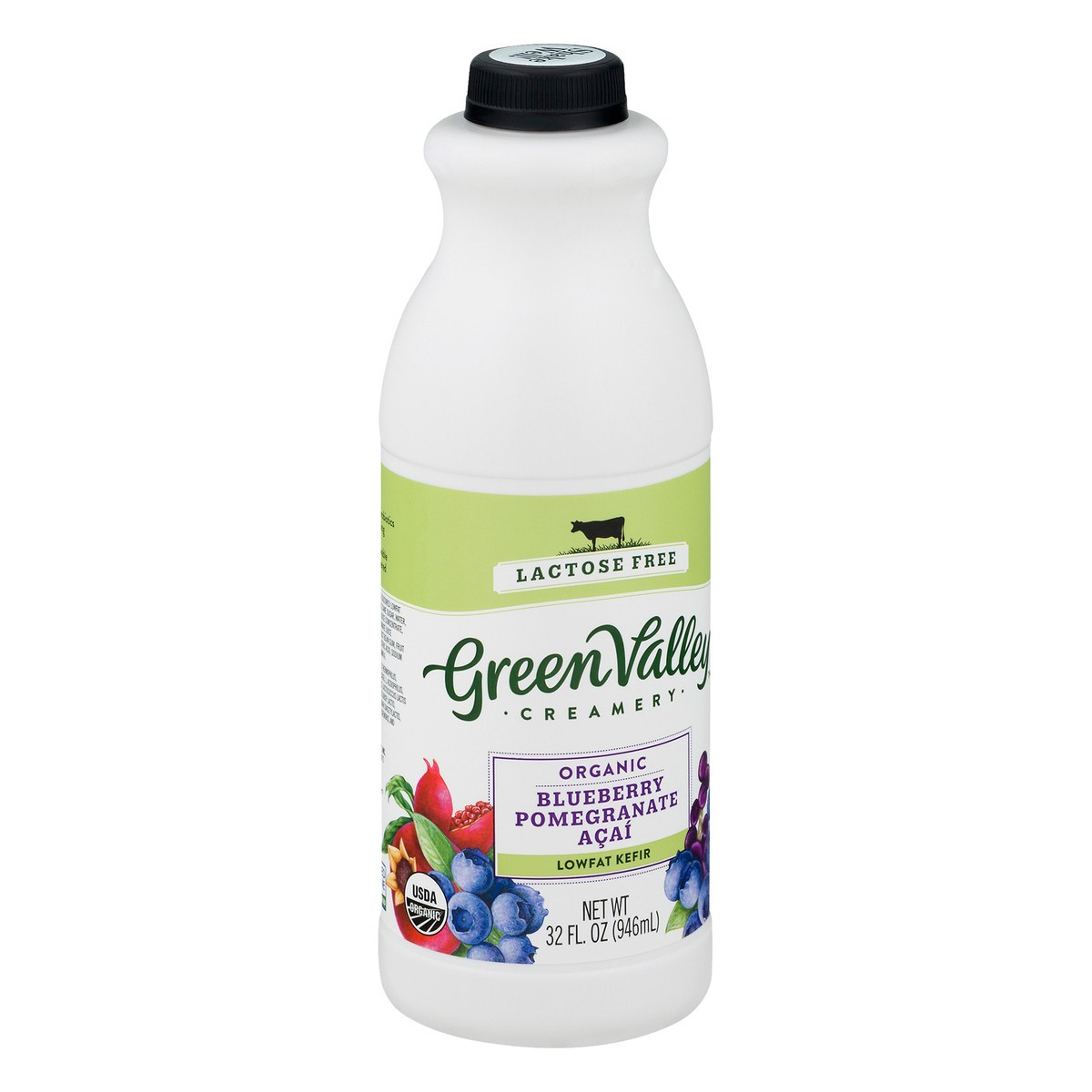 slide 2 of 10, Green Valley Creamery Lactose Free Organic Lowfat Blueberry Pomegranate Acai Kefir 32 oz, 32 oz