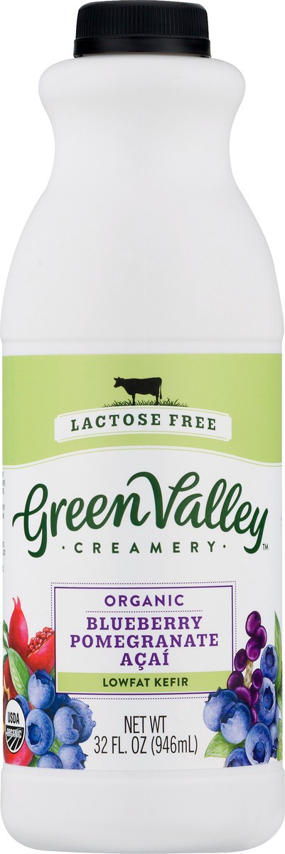 slide 1 of 10, Green Valley Creamery Lactose Free Organic Lowfat Blueberry Pomegranate Acai Kefir 32 oz, 32 oz