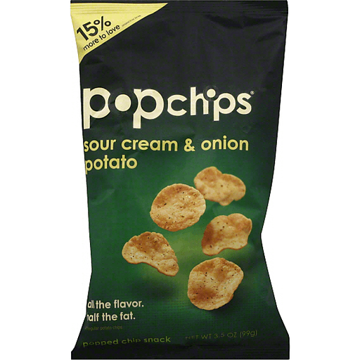 slide 2 of 2, popchips Sour Cream Onion, 3.5 oz