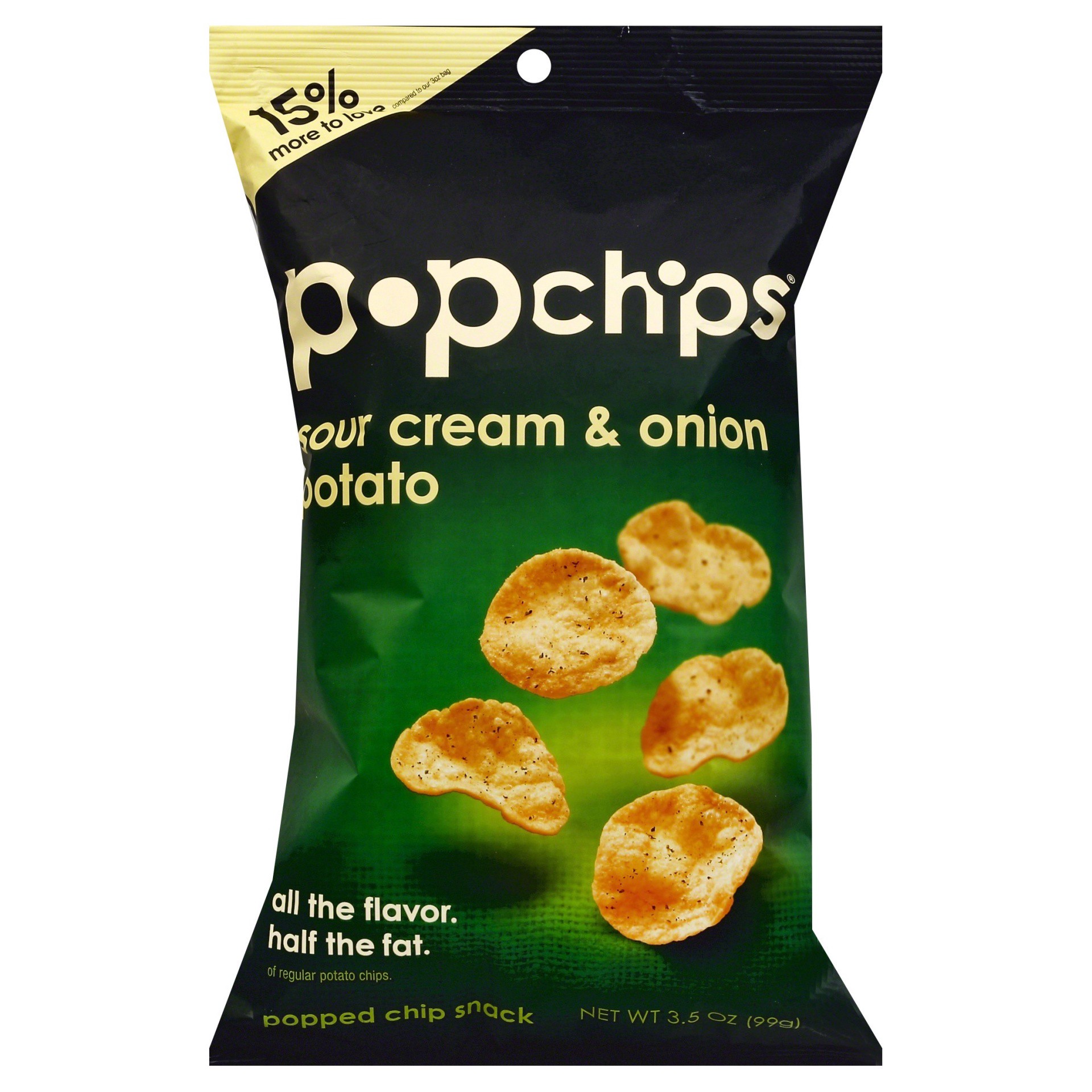 slide 1 of 2, popchips Sour Cream Onion, 3.5 oz