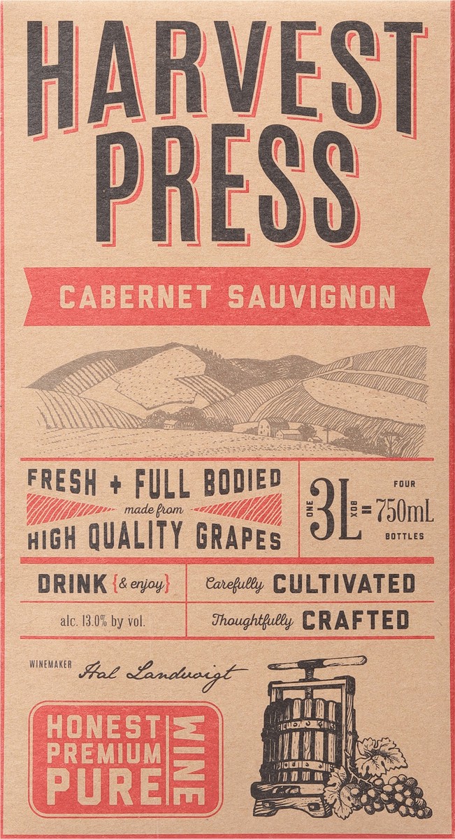 slide 9 of 9, Harvest Press Cabernet Sauvignon 3 l, 3 liter