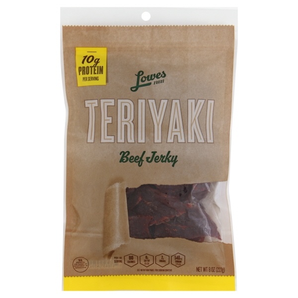 slide 1 of 1, Lowes Foods Teriyaki Beef Jerky (Large Bag), 8 oz