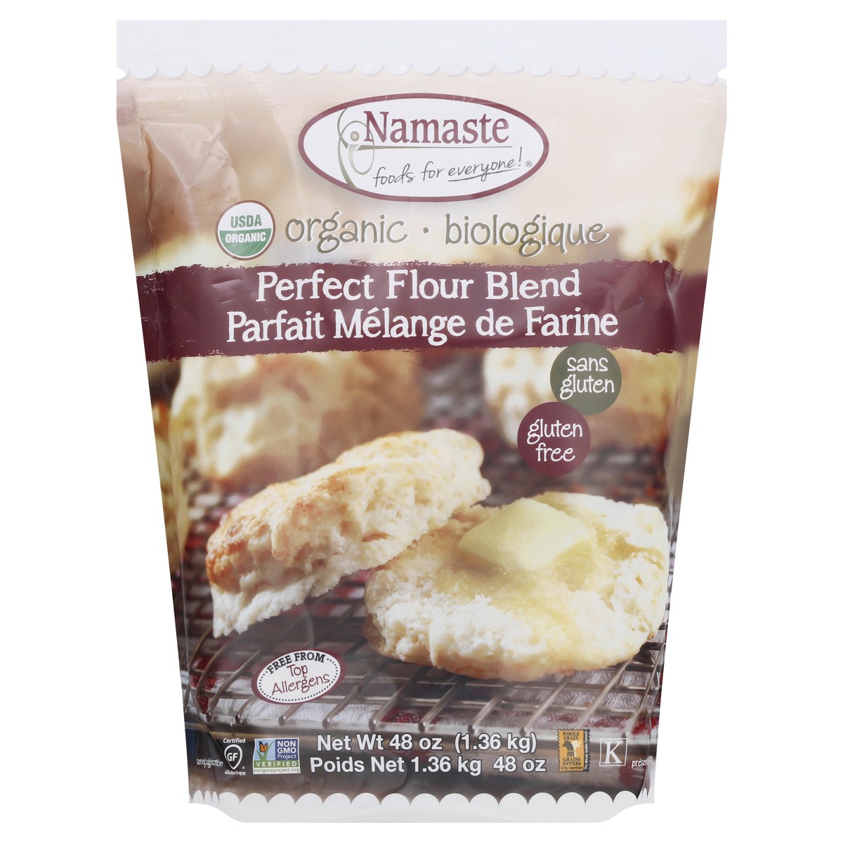 slide 12 of 12, Namaste Organic Flour Blend 48 oz, 48 oz