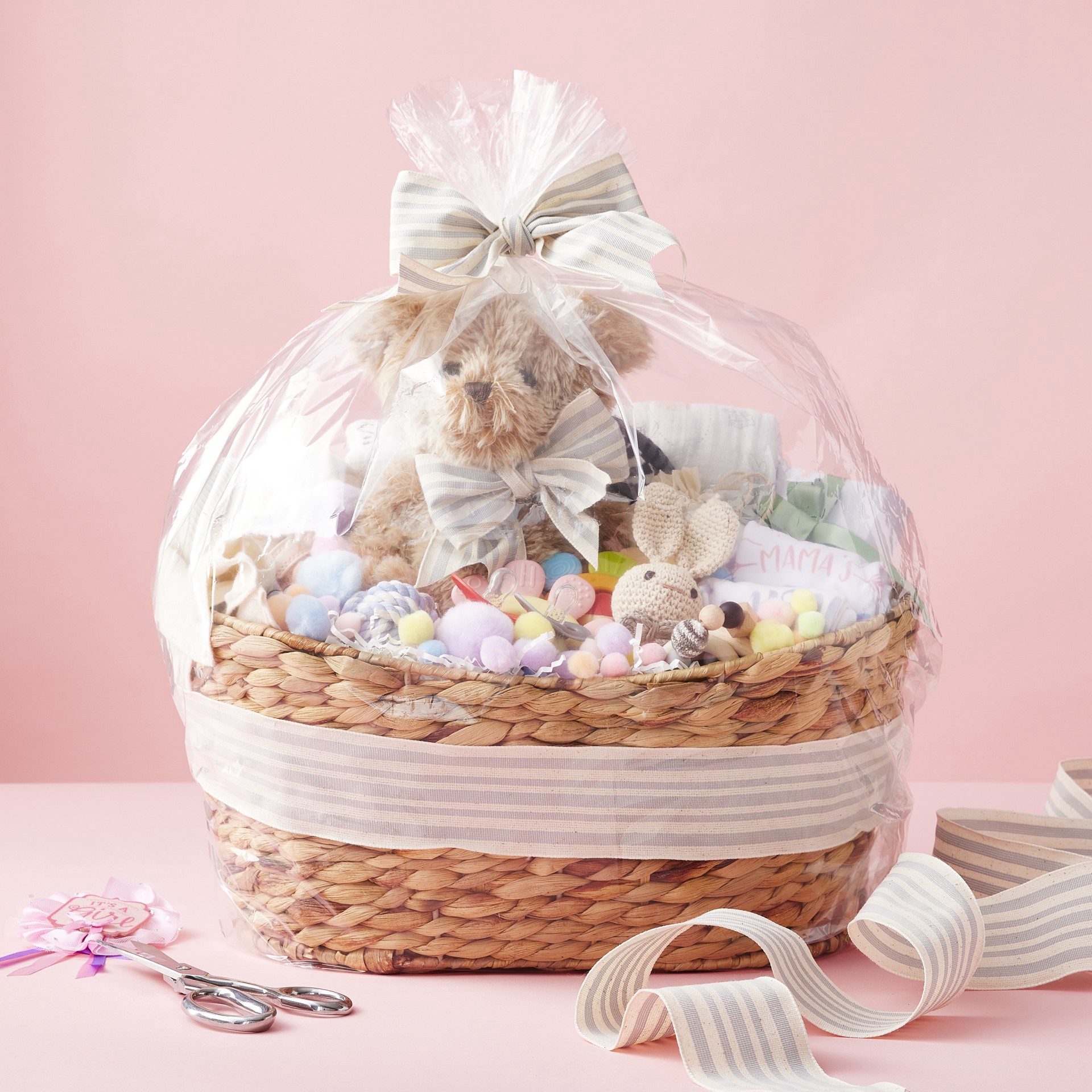 slide 2 of 4, Jumbo Clear Basket Gift Bag By Celebrate It, 28 in x 32 in x 8 in
