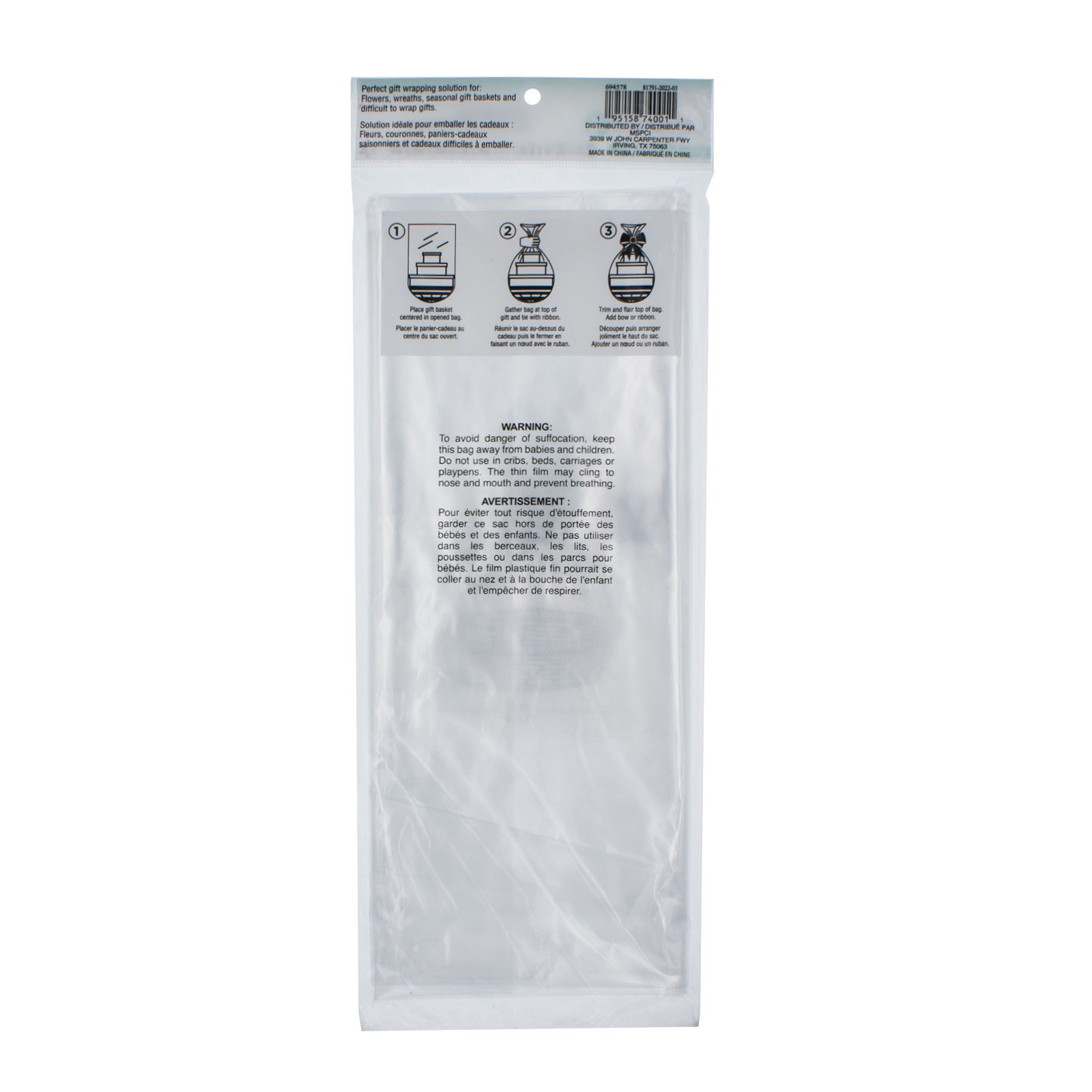 slide 4 of 4, Jumbo Clear Basket Gift Bag By Celebrate It, 28 in x 32 in x 8 in