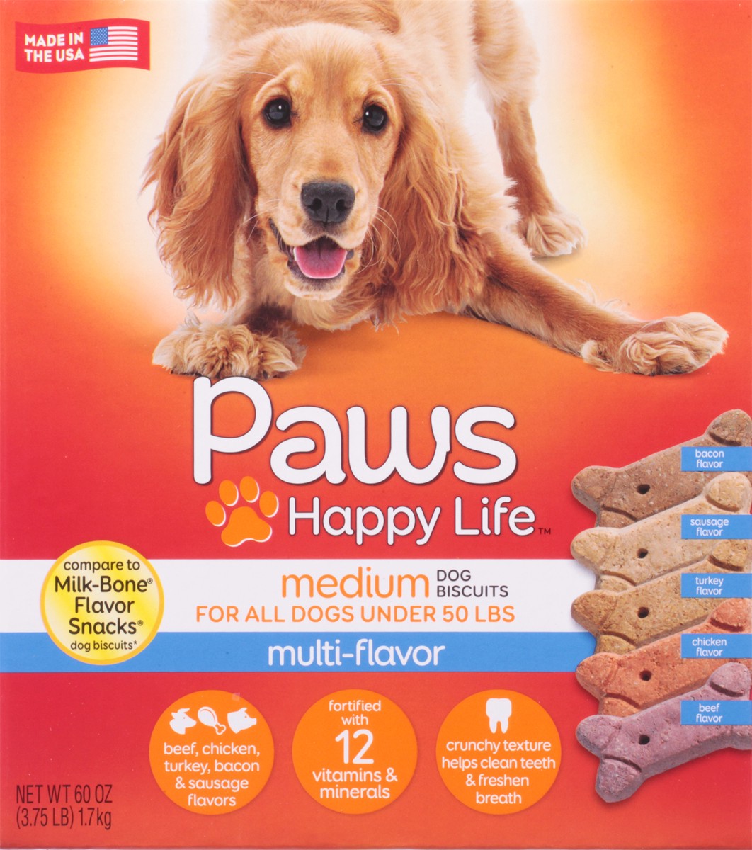 slide 4 of 9, Paws Happy Life Medium Multi-Flavor Dog Biscuits 60 oz, 60 oz